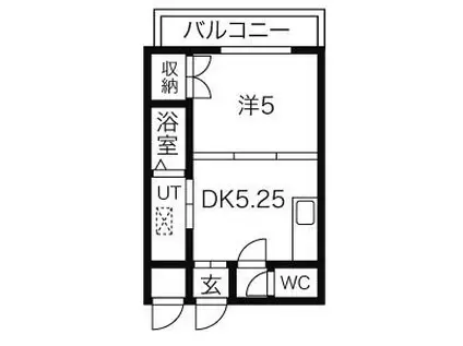 アローム南郷(1DK/3階)の間取り写真