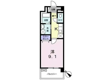 ありの実I(1K/2階)の間取り写真