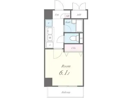 ポラーノ東高円寺(1K/3階)の間取り写真