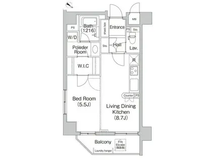 コンフォリア代々木上原(1LDK/2階)の間取り写真