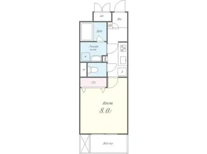 ROOTS SHIBUYA HONMACHIルーツシブヤホンマチ(1K/3階)の間取り写真