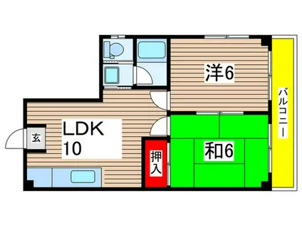 グランメール南小岩(2LDK/2階)の間取り写真