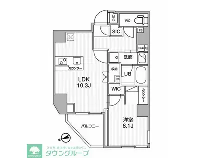 SYFORME浅草II(1LDK/9階)の間取り写真