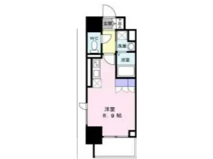 渡幸ベルメゾン五橋(ワンルーム/6階)の間取り写真