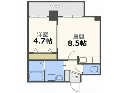 メディカルコート東札幌(1LDK/8階)の間取り写真