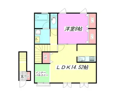 アルテア(1LDK/2階)の間取り写真