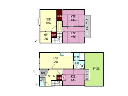 テラスハウスアルファ(4SLDK/1階)の間取り写真