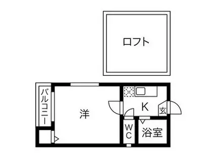 アナハイム(1K/2階)の間取り写真