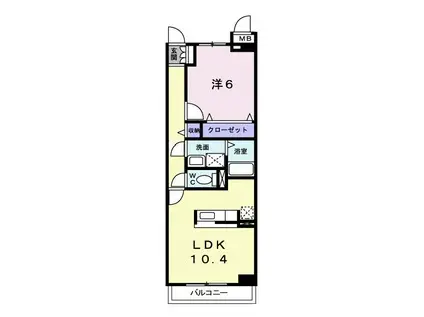 ティン・グローブII(1LDK/2階)の間取り写真