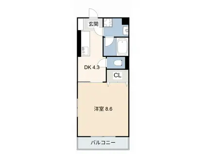 アネーロ中町(1DK/2階)の間取り写真