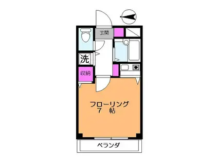 ドミセフィールII(ワンルーム/4階)の間取り写真