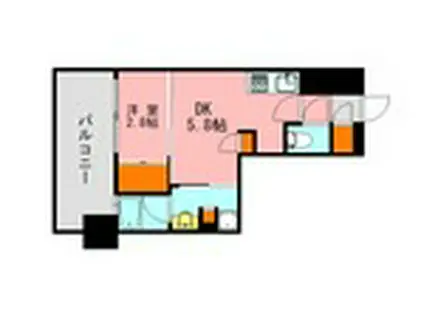 LANDIC N313(1DK/2階)の間取り写真