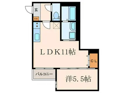 アミティ(1LDK/3階)の間取り写真