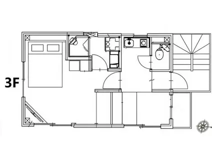 大楽ビル(1DK/3階)の間取り写真