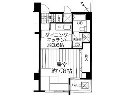 サンピア赤羽(1DK/2階)の間取り写真