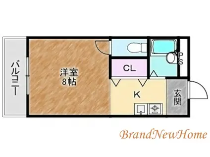 フローレンス司(ワンルーム/4階)の間取り写真