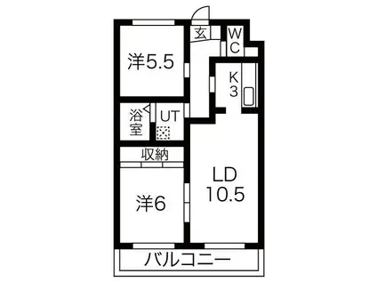 リリーハイム(2LDK/1階)の間取り写真