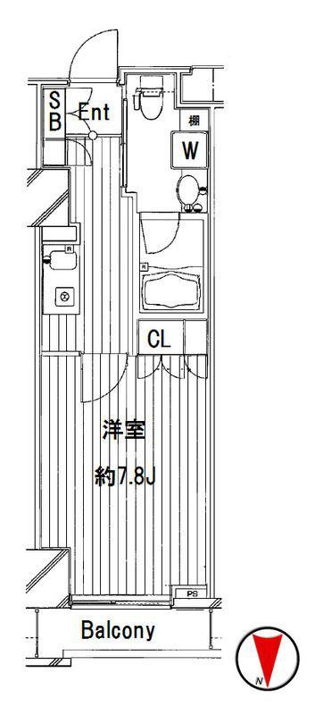 FEEL A渋谷(1K/8階)の間取り写真