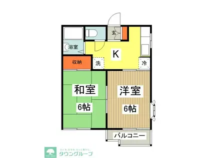 カリーナスピカ(2K/2階)の間取り写真