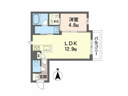 ユーグレイス東島田(1LDK/2階)の間取り写真