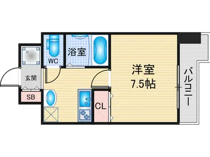 パルティール千種(1K/6階)の間取り写真