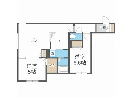 アルファスクエア学園前(2LDK/4階)の間取り写真