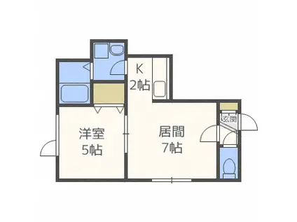 ウイングS&A(1LDK/2階)の間取り写真