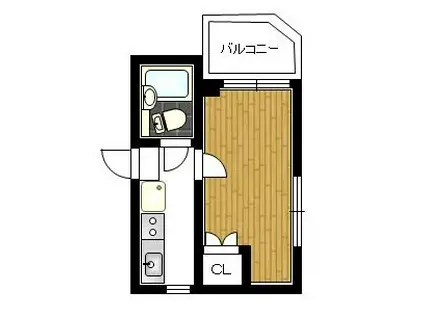 レジデンス六本木(1K/4階)の間取り写真