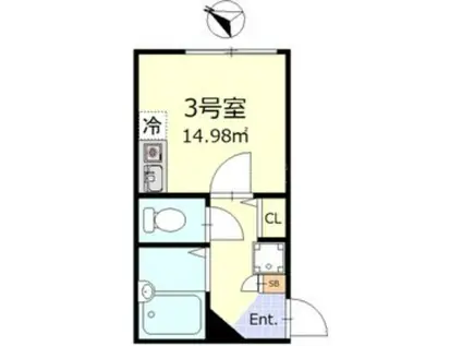 アーク西糀谷(ワンルーム/2階)の間取り写真