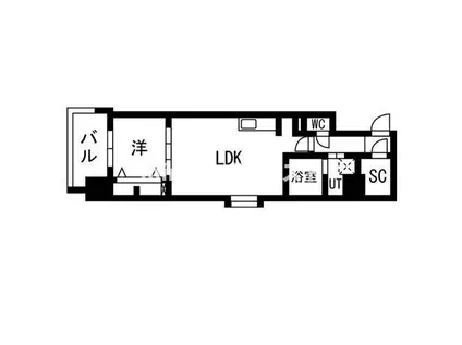 DRAW上本町(1LDK/3階)の間取り写真