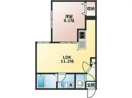 カーサフェリス発寒(1LDK/2階)の間取り写真