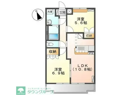 ムーンガーデン(2LDK/2階)の間取り写真