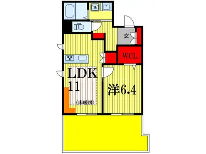 VICTOIRE 南流山(1LDK/6階)の間取り写真