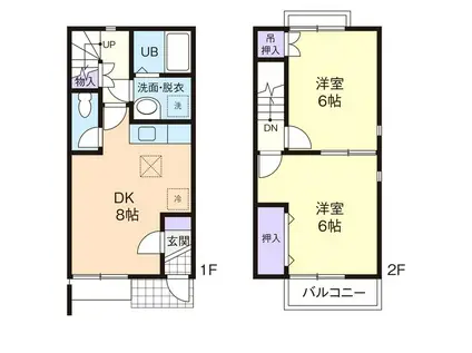 DUPLEX T・Y(2DK/1階)の間取り写真