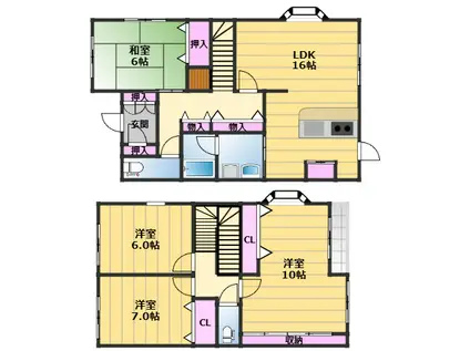 プライジア(4LDK/1階)の間取り写真