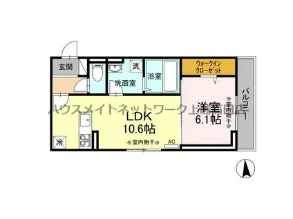 フィドゥーチャ(1LDK/2階)の間取り写真