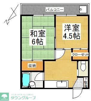コーポ松山(2K/2階)の間取り写真