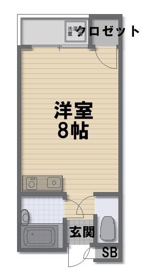 バーブルパークマンション(ワンルーム/4階)の間取り写真