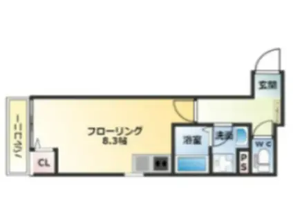 DESTINO東町II(ワンルーム/2階)の間取り写真