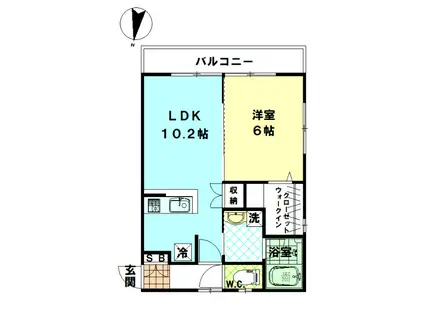 フローレンス成増(1LDK/1階)の間取り写真