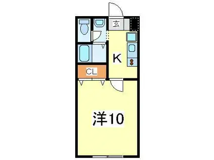 K&M矢巾(1K/3階)の間取り写真