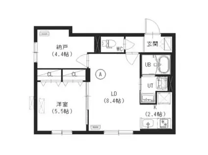 ラグジースペース本郷通南(2LDK/1階)の間取り写真