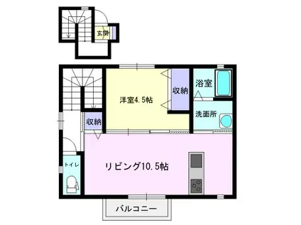ドルチェ・ヴィータ伊万里E(1LDK/2階)の間取り写真