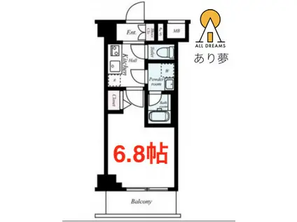リライア吉野町II(1K/6階)の間取り写真