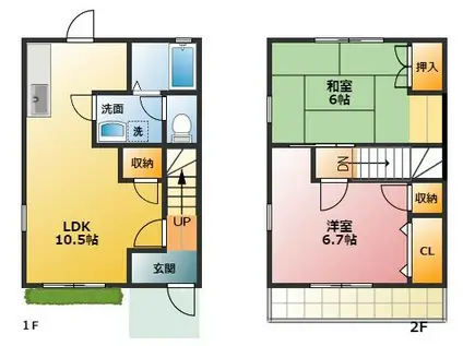 レガーロカルドA(2LDK/1階)の間取り写真