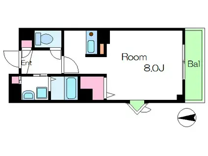 ハーバーイレブン(ワンルーム/1階)の間取り写真