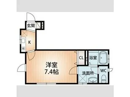 クレシエンテ(1K/1階)の間取り写真