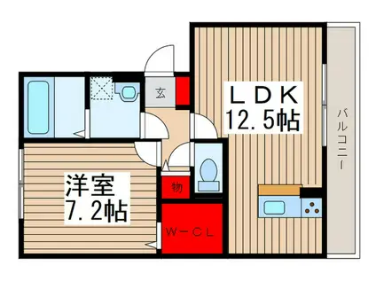 ＪＲ内房線 五井駅 バス乗車時間：11分 最寄りバス停で下車 徒歩6分 3階建 築10年(1LDK/2階)の間取り写真