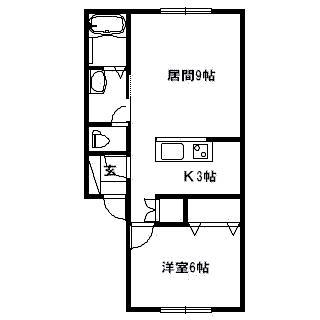 R&MIII(1LDK/2階)の間取り写真