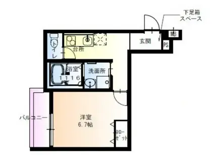 フジパレス今津南(1K/3階)の間取り写真